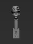 54mm German Head - Prussian Driver with Top Hat & Goggles (38MTH)